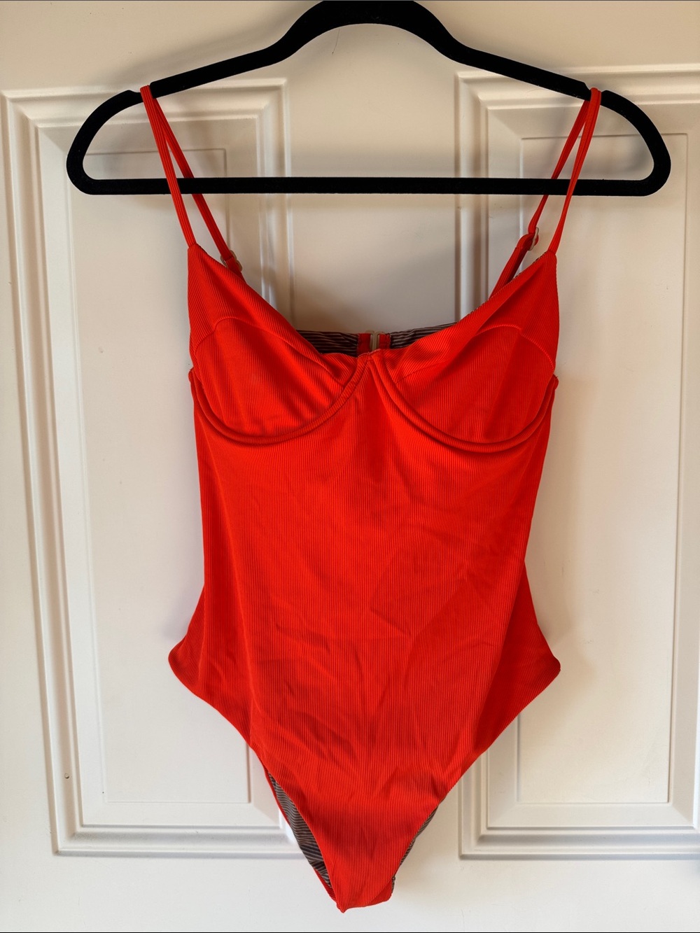 Acacia Marlow one piece - persimmon ribbed - size large